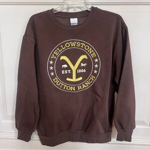 Yellowstone Dutton Ranch Sweatshirt fits like men’s medium.